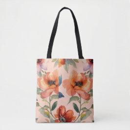 Blommigt Radiance: Multifärgad Flower Design Toot  Tygkasse