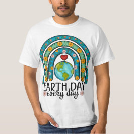 Blommigt Rainbow Earth - Firar vår planet T Shirt