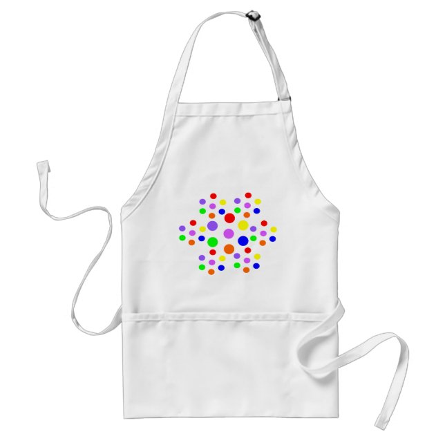 Blommigt Rainbow Spots Apron Förkläde (Framsidan)