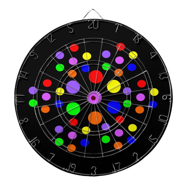 Blommigt Rainbow Spots Dart Board Darttavla (Framsidan)