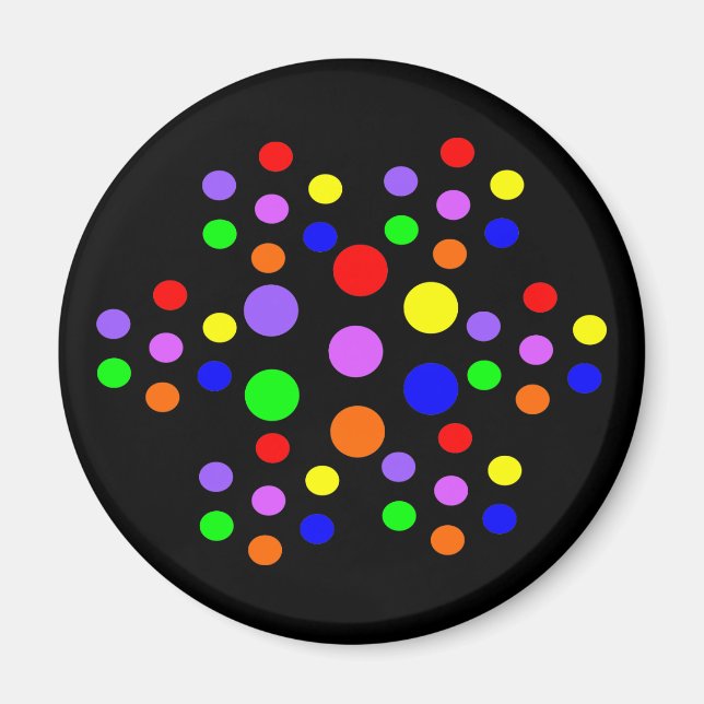 Blommigt Rainbow Spots Magnet (Framsidan)