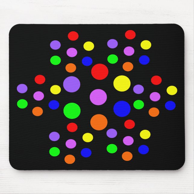 Blommigt Rainbow Spots Mousepad Musmatta (Framsidan)