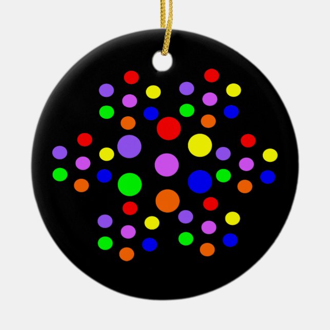 Blommigt Rainbow Spots Ornament (Framsidan)