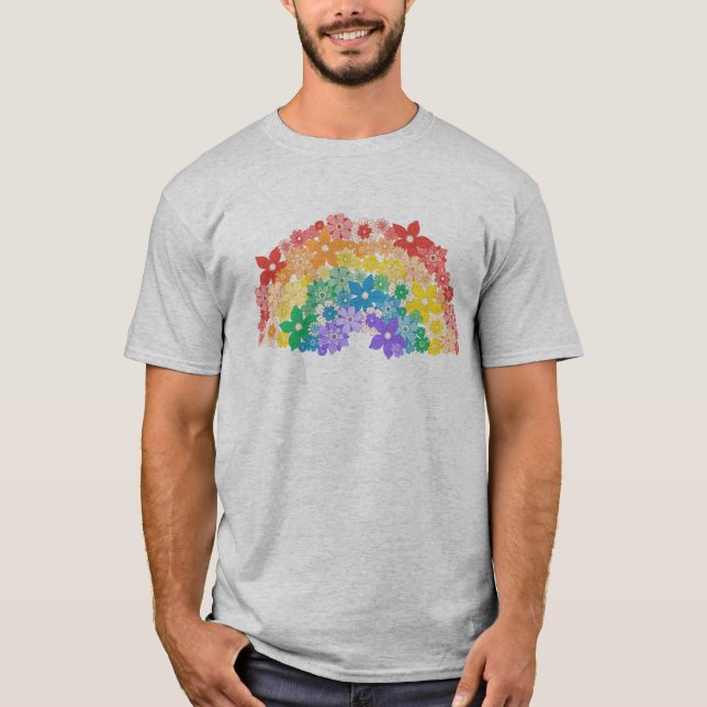 Blommigt Rainbow T-Shirt (Framsida)