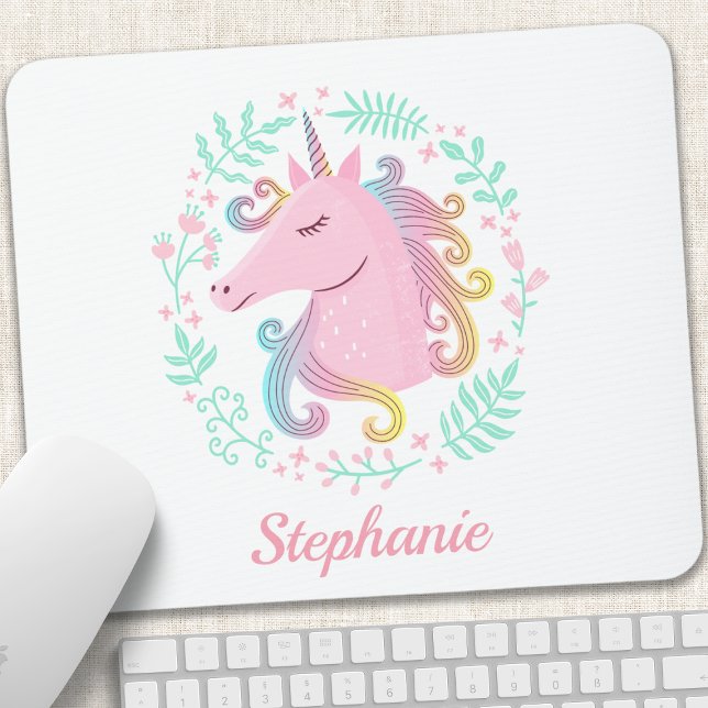 Blommigt Rainbow Unicorn Musmatta (Skapare uppladdad)