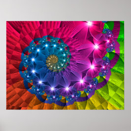 Blommigt Rainbow Vortex Poster