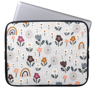 Blommigt Rainbows: Hand plockade sjölösa Struktur Laptop Fodral