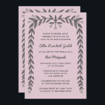 Blommigt Ram Anpassningsbar QR-kod Modern BarBat M Inbjudningar<br><div class="desc">Perfekt-kort för att tillkännage ett bat mitzvah, pub mitzvah eller annat judiskt firande! Hand plockade-konst åt dig på framsidan och baksidan! FULLT ANPASSADE! Klicka på "Anpassa" ovan om du vill redigera texten och lägga till länken till QR-koden. Klicka på "Redigera med verktyg" om du vill justera typsnitt, färg och placeringar...</div>