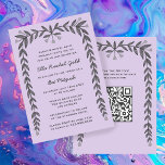 Blommigt Ram Anpassningsbar QR-kod Modern BarBat M Inbjudningar<br><div class="desc">Perfekt-kort för att tillkännage ett bat mitzvah, pub mitzvah eller annat judiskt firande! Hand plockade-konst åt dig på framsidan och baksidan! FULLT ANPASSADE! Klicka på "Anpassa" ovan om du vill redigera texten och lägga till länken till QR-koden. Klicka på "Redigera med verktyg" om du vill justera typsnitt, färg och placeringar...</div>
