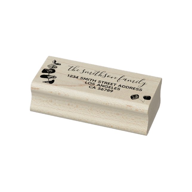 Blommigt Ram botaniskt Namnteckning Familjeeukalyp Stämpel (Stämpel)