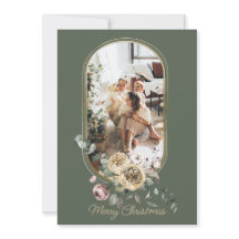 Blommigt Ram-julfotopapper, Helgdag Personlig