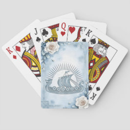 Blommigt Ram med Ro och keltisk design. Casinokort