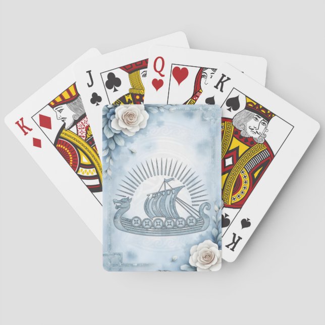 Blommigt Ram med Ro och keltisk design. Casinokort (Baksidan)