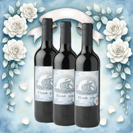 Blommigt Ram med Ro och keltisk design. Vinflaska Etikett