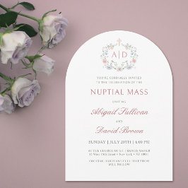 Blommigt Ram, Nuptial Mass Religiösa Bröllop Inbjudningar