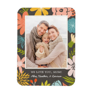 Blommigt Ram Photo Magnet