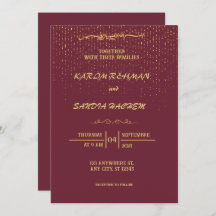 Blommigt Ram Plum och Guld muslimska Bröllop