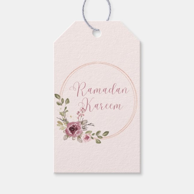 Blommigt Ram Ramadan Kareem Ramadan Gift Märkres Presentetikett (Framsidan)