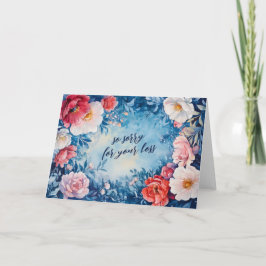 Blommigt Ram SORRY FOR LOSS ANPASSNINGSBAR Condolm Kort