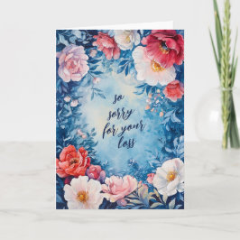 Blommigt Ram SORRY FOR LOSS ANPASSNINGSBAR Condolm Kort