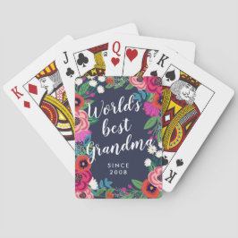 Blommigt Ram World's Best Grandma Casinokort