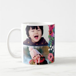 Blommigt Ram World's Best Grandma Photo Collage Kaffemugg