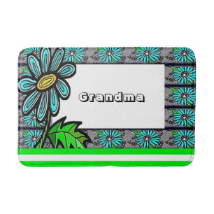 Blommigt Rand Grandma Bathroom Bath Mat Badrumsmatta