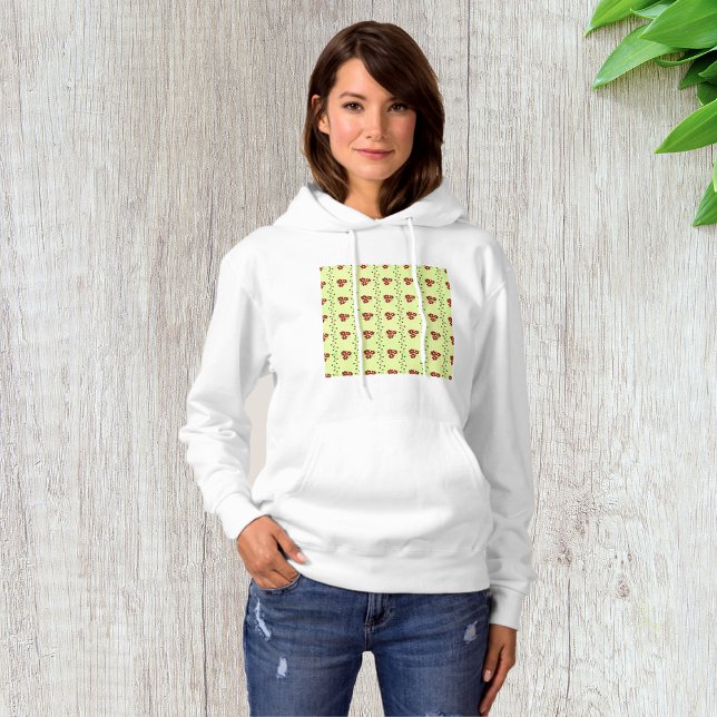 Blommigt Rand Womens Hoodie T Shirt (Skapare uppladdad)