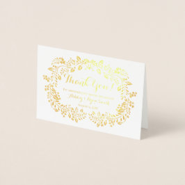 Blommigt Real Gold Foil Bröllop Photo Tack Folierat Kort