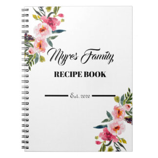 blommigt recept bok anteckningsbok