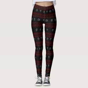 Blommigt Red and Black Stripe Leggings