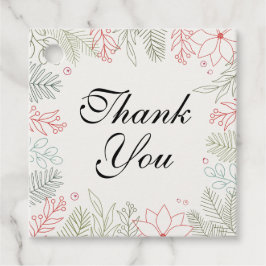 Blommigt Red and Grönt Ram Tack Gåvor Etiketter