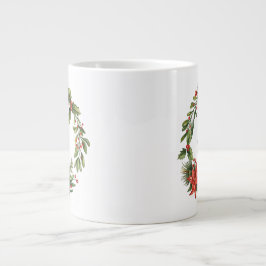 Blommigt Red Berries Greenery Family jul Jumbo Mugg
