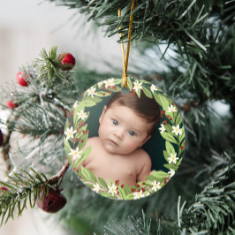 Blommigt Red Berries Greenery Wandey Photo Julgransprydnad Keramik