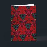 Blommigt Red & Blue Kaleidoscope Friend Birthday Kort<br><div class="desc">Botaniskt Garden Flower Red & Blue Kaleidoscope Speciellt födelsedagskort. Tillsammans med en ändring av andra färg. Den här färglösa bilden kom från ett kaleidoskop-visningsprogram som tittar över blommor på den lokala botaniska trädgården. De verkliga blommorna var gult och grönt löv. Detta är en ändring av det. Anpassa mallen med texten....</div>