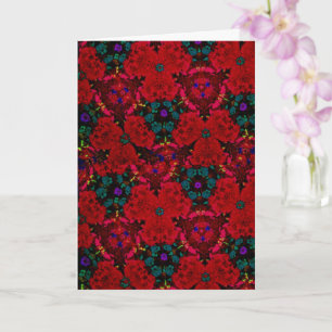 Blommigt Red & Blue Kaleidoscope Friend Birthday Kort