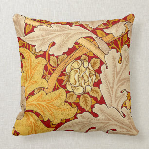 Blommigt Red Gult Vintage Kudde