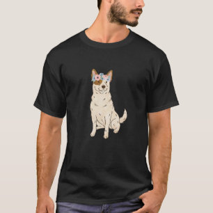 Blommigt Red Heeler Älskare Australian Cattle Hund T Shirt