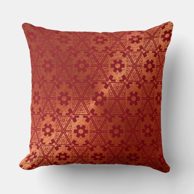 Blommigt Red Modern Mönster Pillow Kudde (Framsida)