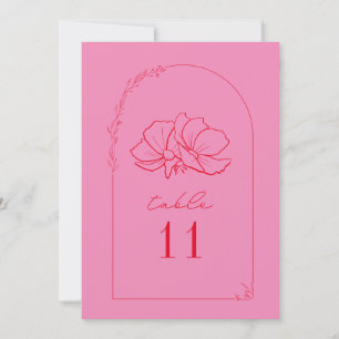 Blommigt Red + Rosa Bröllop Inbjudningar