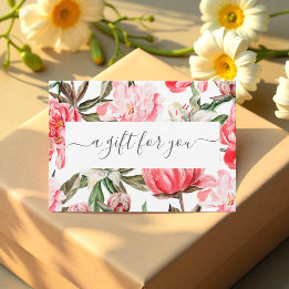 Blommigt Red Rosa White Business Gift-certifikat