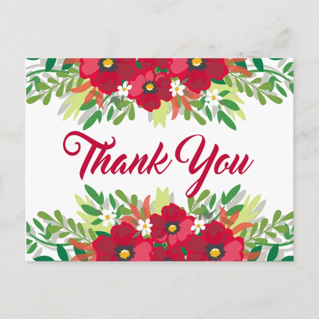 Blommigt Red Tack Burgundy Flowers Vykort (Framsida)