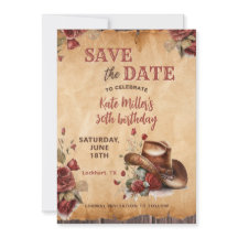 Blommigt Red Western Cowgirl Hat Birthday