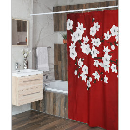 Blommigt Red White Cherry Blommar Oriental