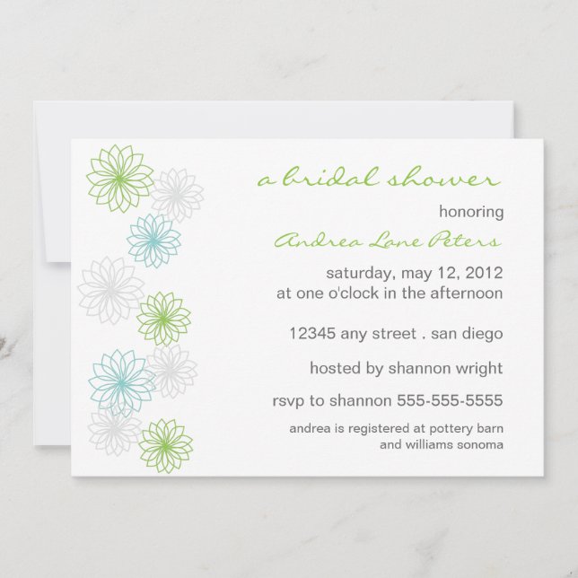 Blommigt Reflektion Inbjudningskort för möhippan (Framsida)