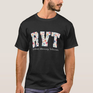Blommigt Registrated Veterinary Technician RVT Vet T Shirt