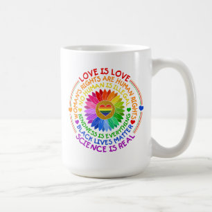 Blommigt Regnbåge Politik och Social Ställning Kaffemugg