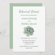 Blommigt Rehearsal Dinner Grönt Succult Cactus