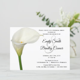 Blommigt Rehearsal Dinner, Vacker White Calla Lily Inbjudningar