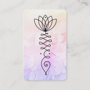 *~* Blommigt Reiki Yoga Heart Peony Flower Lotus Visitkort